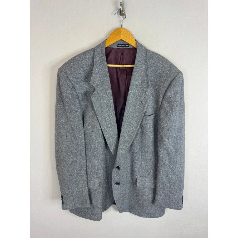 Magee Donegal Tweed Blazer Grey Wool Sport Coat 48LTall
